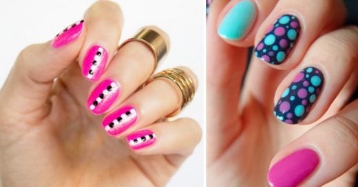 35 Divertidos y creativos diseños para lucir unas uñas con puntos
