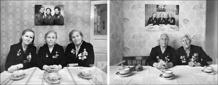 hermanas en tres fotografías diferentes años