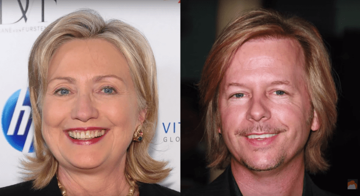 Hillary Clinton y David Spade