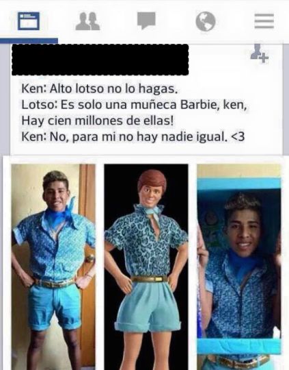 captura pantalla chico disfrazado de Ken