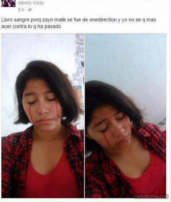 captura pantalla chica con lágrimas de sangre