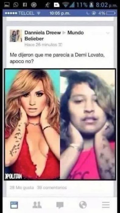 captura chica comparada con Demi Lovato