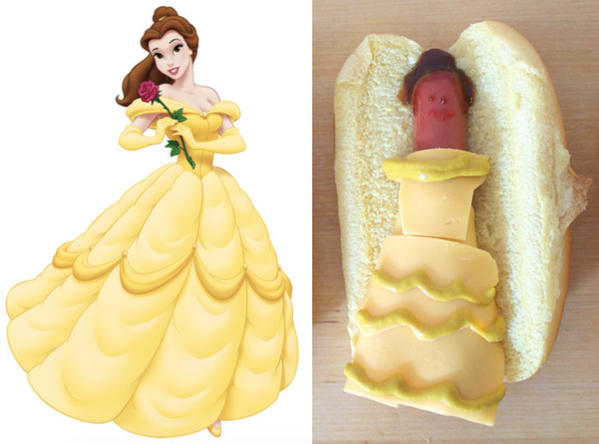 bella y su imagen en hot dog