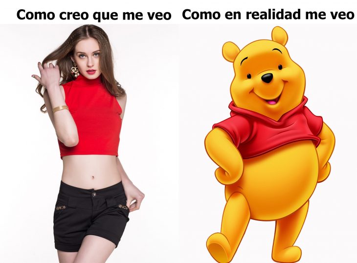 chica en top comparada con winnie poh