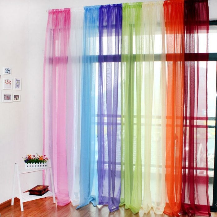 cortinas transparentes de colores