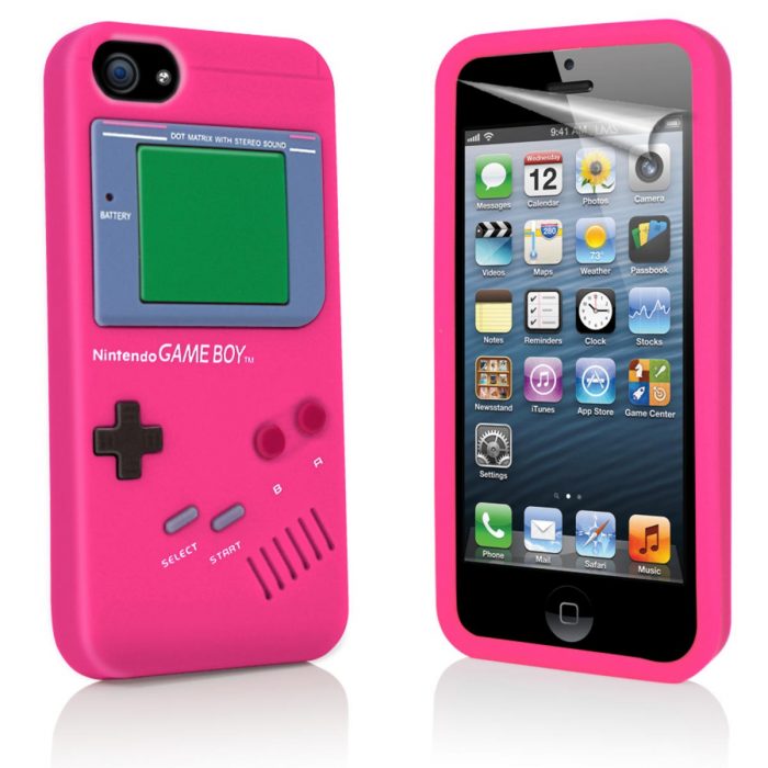 Funda para celular retro que es un game boy 