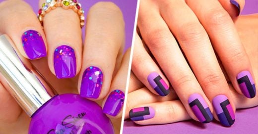 ideas para lucir una elegantes uñas en tonos purpura