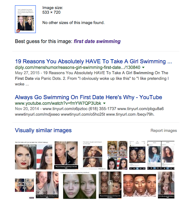 Lista en google de mujeres que tienen acné y usan maquillaje 