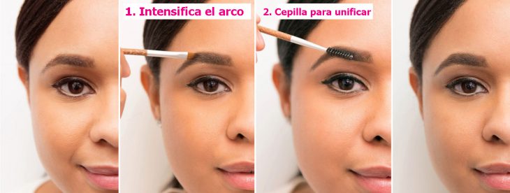 Chica aplicandose maquillaje en las cejas de manera correcta 