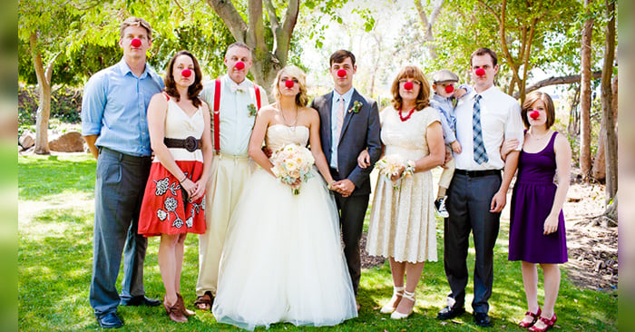 ideas creativas para una sesión de fotos de boda con la familia