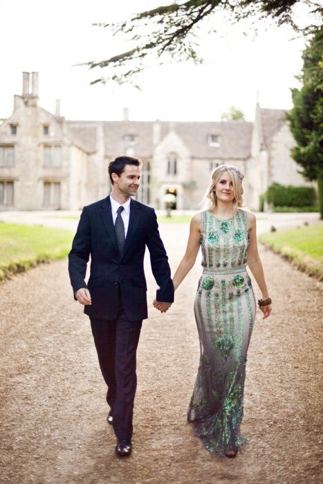 Vestido de novia de color verde 