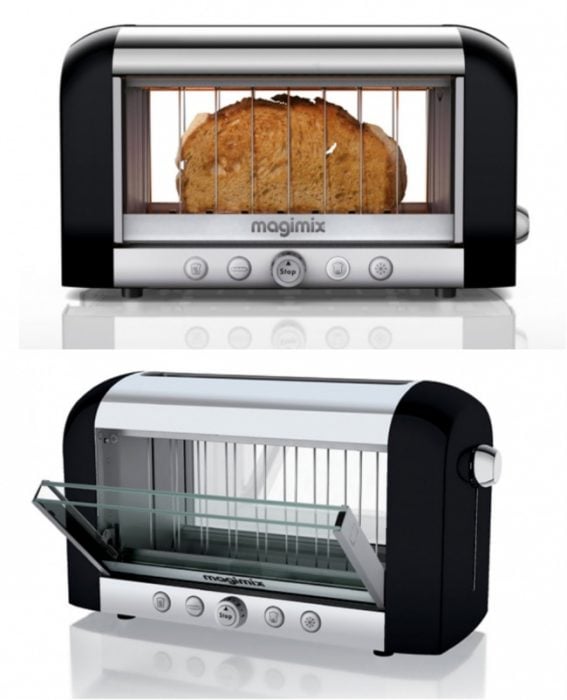 tostadora de pan con vidrios trasparentes 