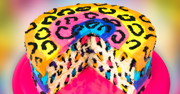 receta para hacer un pastel animal print multicolor