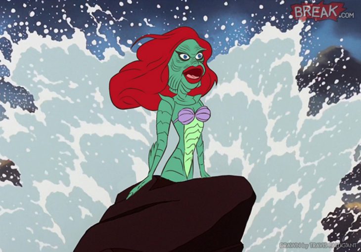Princesa Ariel como un monstruo de agua