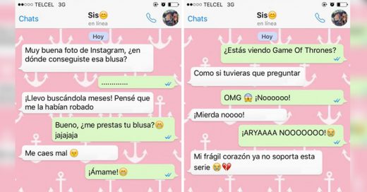 textos que se envian las hermanas que viven lejos