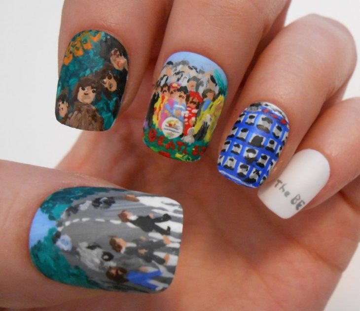 arte de uñas portadas beatles