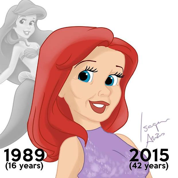 Princesas de Disney envejeciendo. Ariel 