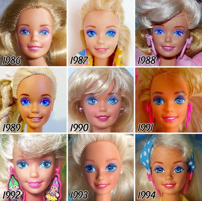 evolución de Barbie de 1986 a 1994