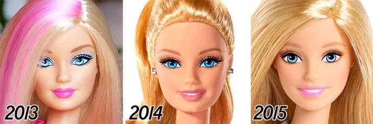 La evolución de Barbie de 2013 a 2015