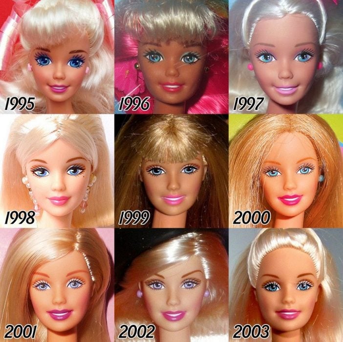La evolución de Barbie 1995 a 2003