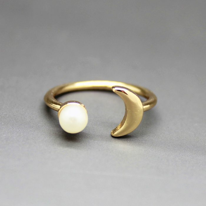 anillo perla y luna