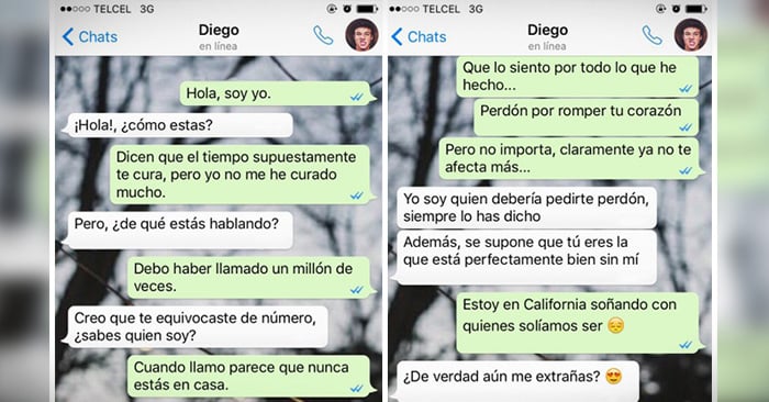 Una mujer le hace una broma a su ex novio mandándole a través de mensajes de texto la letra de la canción "Hello" de Adele