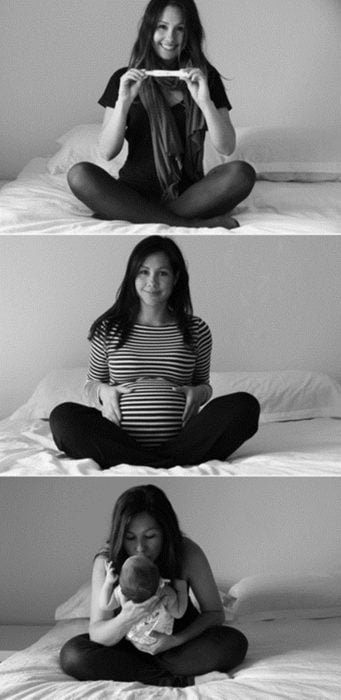 Sesión de fotos de maternidad secuencia del embarazo 