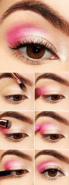 Tutorial de maquillaje de ojos de color rosa palo 