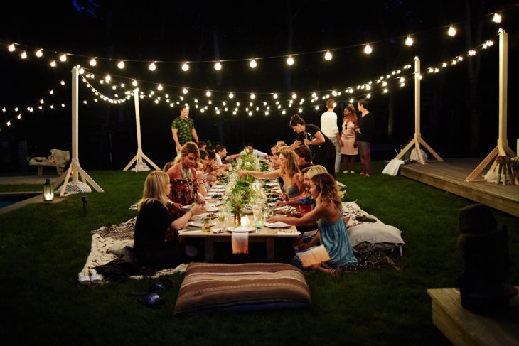 despedida de solteros conjunta jardin por la noche