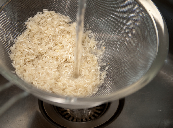 arroz enjuagado