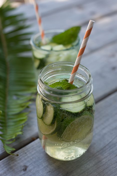 Agua de pepino y menta 