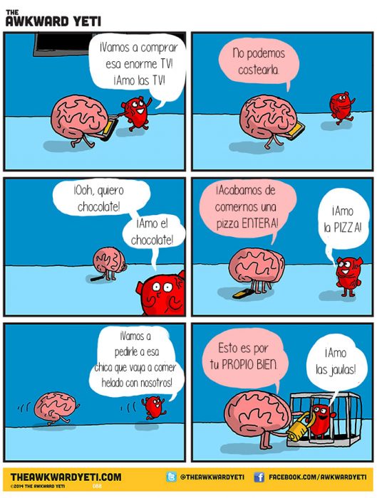 Corazón Vs Cerebro Cómic Awkward Yeti