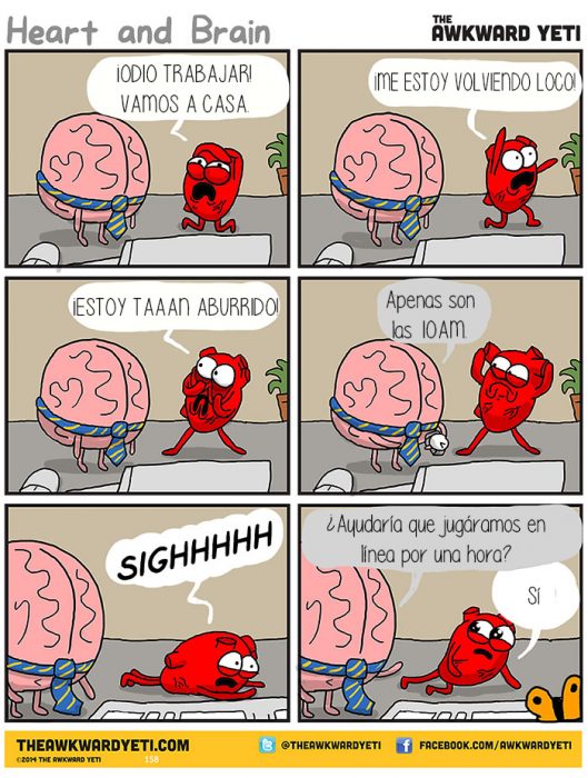 Corazón Vs Cerebro Cómic Awkward Yeti