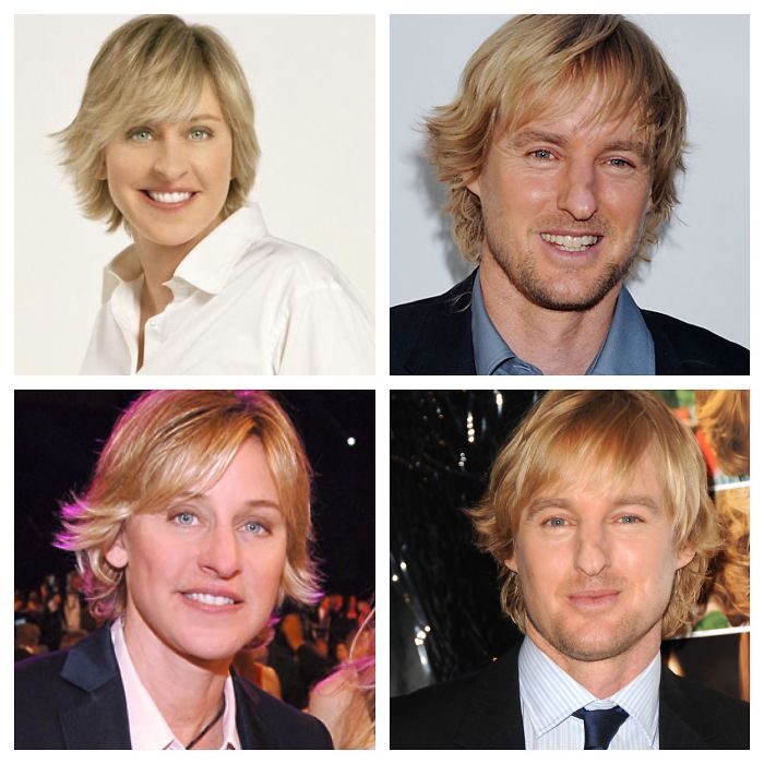 cosas que se parecen a otras, ellen degeneres que es igual a owen wilson 