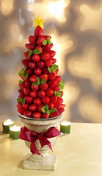 Árbol de centro de mesa con fresas