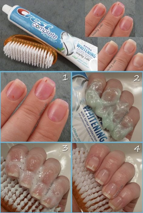 Remover esmalte de uñas con pasta dental 