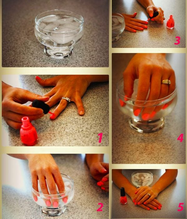 Como secar las uñas con agua helada 