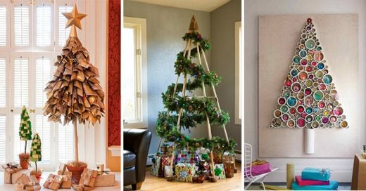 ideas para poner un árbol de navidad muy original y sin gastar mucho dinero