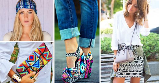 Distintos estampados azteca en accesorios y prendas de vestir que ya son parte de la tendencia boho, sus diseños ademas de ser frescos son muy llamativos y coloridos