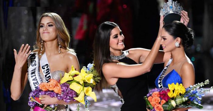 Presentador de Miss Universo 2015 comete grave error y coronan por error a Miss Colombia en lugar de Miss Filipinas