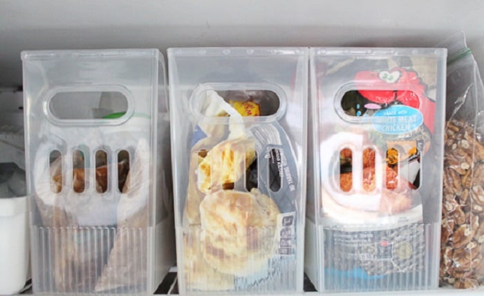 revistero de plástico para almacenar comida en congelador