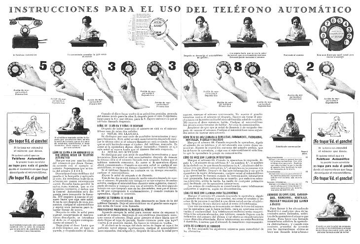 manual de instrucciones viejo de teléfono de disco