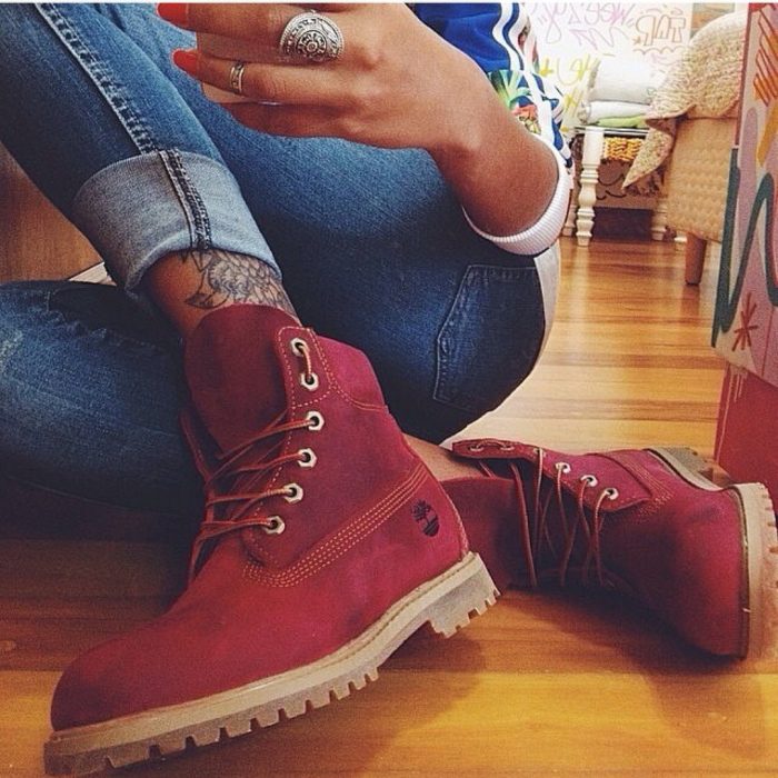 Botas Timberland rojo quemado 