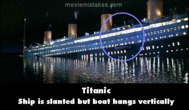 Errores de la película Titanic barcos salvavidas desaparecen del barco 