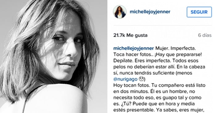 Michelle Jenner critica el estereotipo femenino en una reflexión que toda mujer debería leer