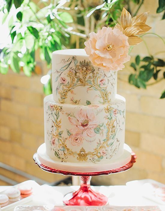 Pastel de bodas al estilo vintage 