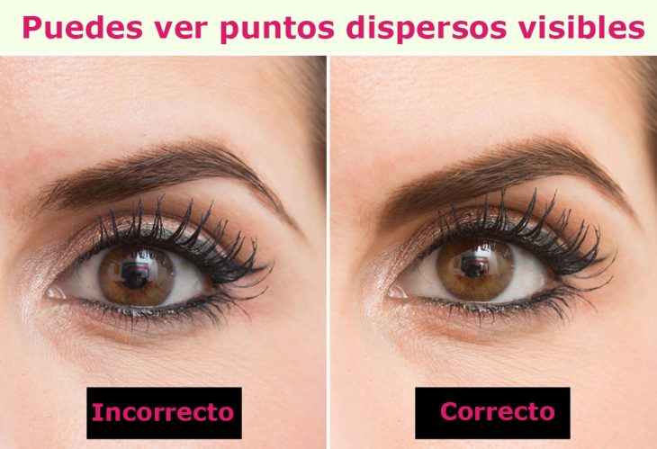 Manera correcta e incorrecta de cubrir los puntos visibles de tus cejas