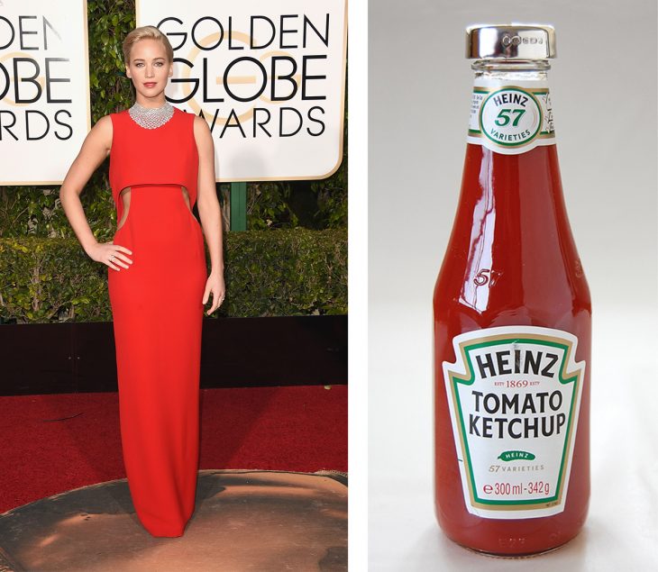 Jennifer lawrence comparada con un bote de catsup 