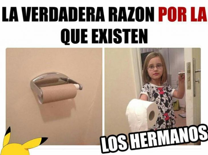 hermana lleva papel de baño meme