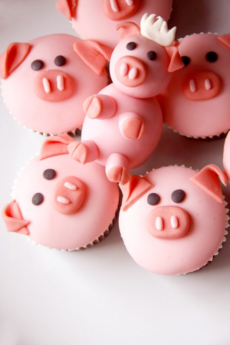 cupcakes en forma de cerdito